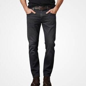 Division E Mens Dakota Slim‎ Jeans Size 33 Black Straight Dark Wash Stretch